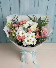 Букет цветов из:  Розы, Лизиантусы и Хризантемы в Темиртау