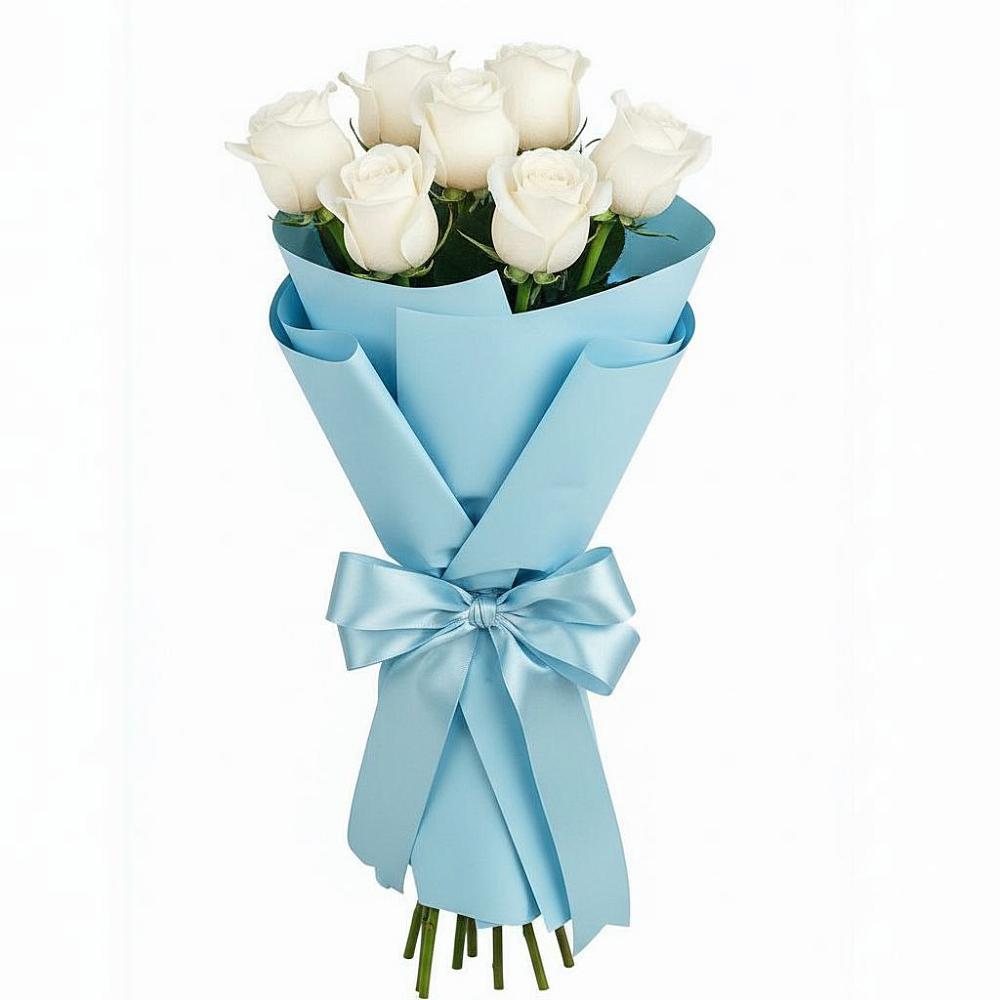 7 Белых роз Проуд в Темиртау Букет 7 белых роз Проуд в Темиртау