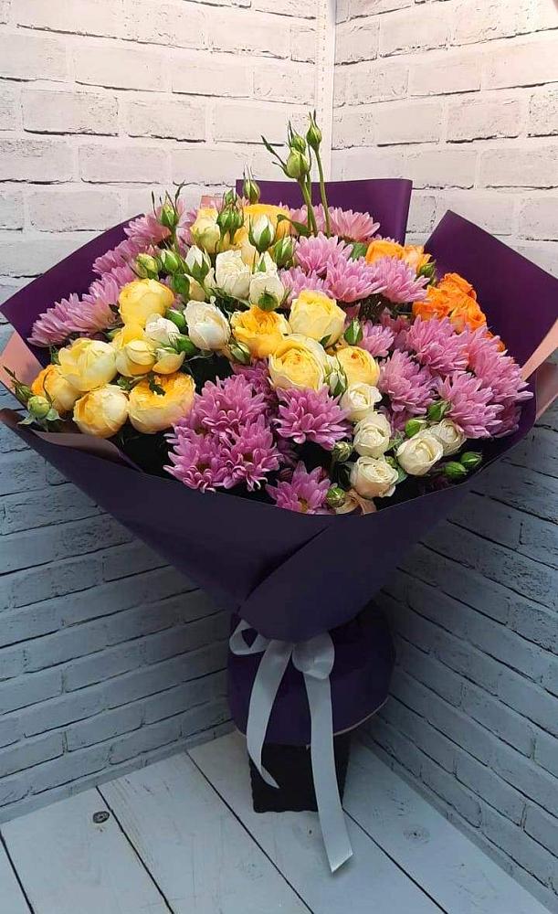 Букет цветов из: Хризантемы и Розы в Темиртау