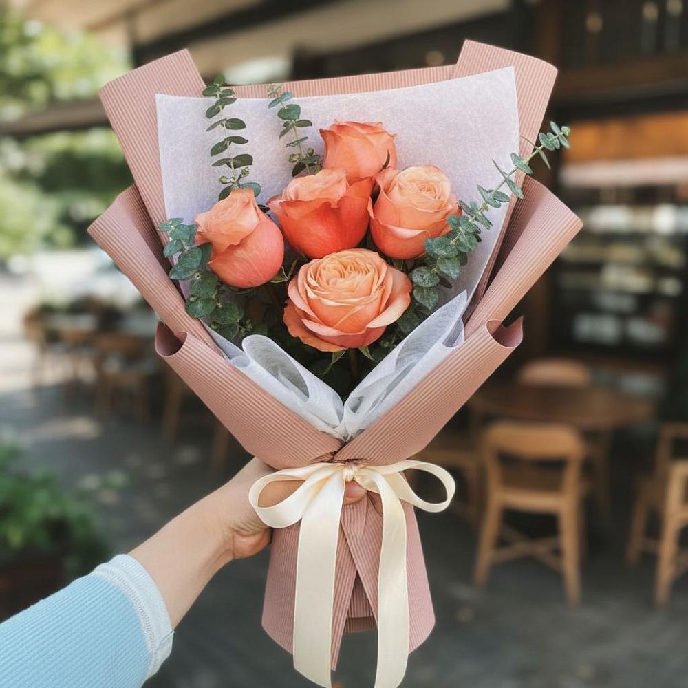 Букет персиковый аромат в Темиртау Букет цветов из: Розы в Темиртау