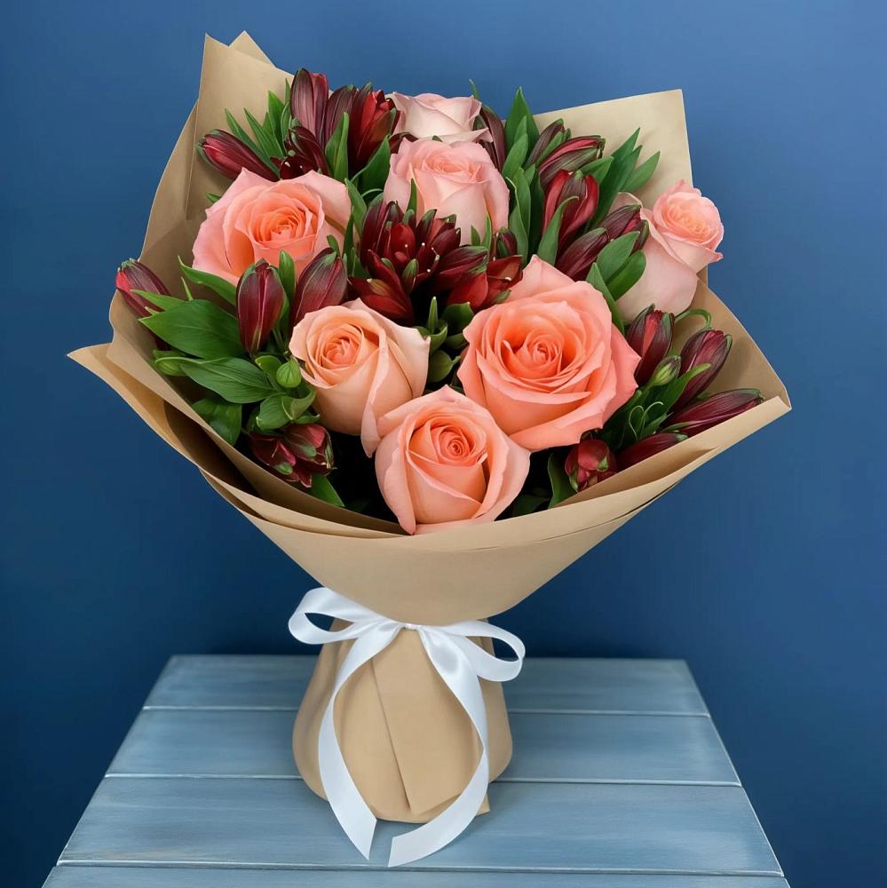 Букет цветов из: Розы и Альстромерии в Темиртау