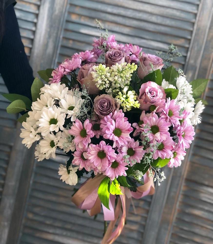 Букет цветов из: Хризантемы и Розы в Темиртау