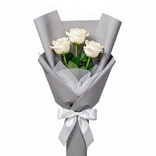 Букет 3 белые розы #REPLACE_PRED# Темиртау