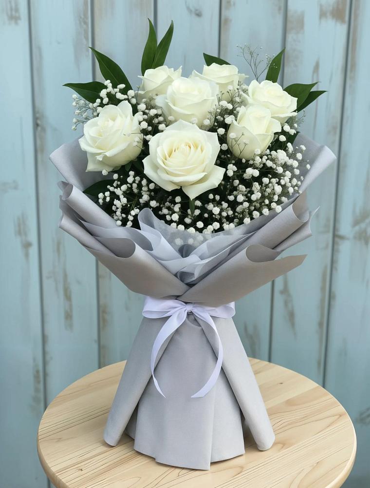 Букет из белых роз в Темиртау Букет цветов из: Розы в Темиртау