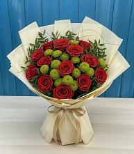 Букет цветов из:  Розы и Хризантемы в Темиртау