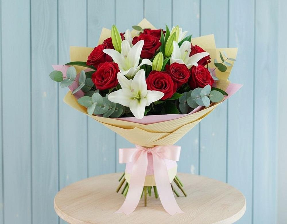 Букет цветов из: Лилии и Розы в Темиртау